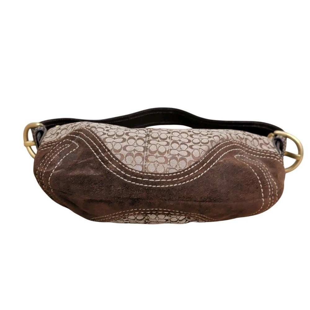 Vintage Coach Signature Soho Mini Hobo Shoulder Bag Jacquard And Suede 2154 Y2K - Picture 4 of 9